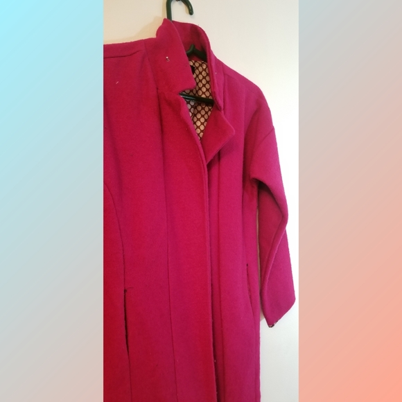 Unbranded X-Small Magenta Wool Coat - Picture 2 of 10